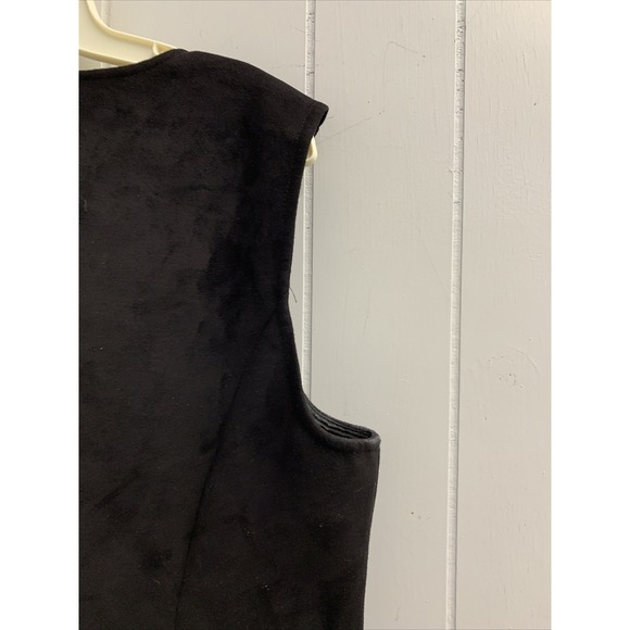 BCBG Maxazria Mini Dress Extra Large Fit and Flare Black Tank Suede Above Knee - Picture 7 of 10